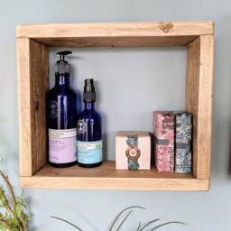 Country Style Wooden Box Shelf, Bathroom Shelving/Display Shelf - thumbnail 3