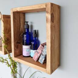 Country Style Wooden Box Shelf, Bathroom Shelving/Display Shelf - thumbnail 2