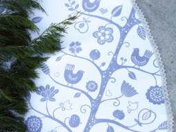 Christmas Bird Tree Skirt Decor Swedish Fabric Ornament Scandinavian Decoration