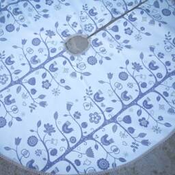Christmas Bird Tree Skirt Decor Swedish Fabric Ornament Scandinavian Decoration - thumbnail 3