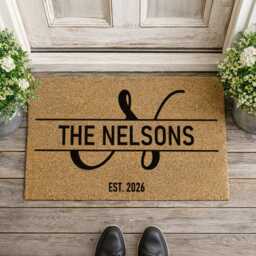 Tray & Mad's Home Doormat - First Housewarming Gift Personalized Heart Welcome Mat - thumbnail 4