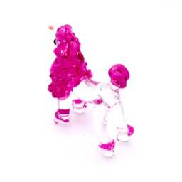 Hand Blown Glass Miniature Poodle Dog Little Animal Purple Transparent Figurine Statue Decoration Collectible Small Craft Painted Figure - thumbnail 3