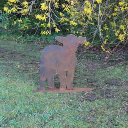 Rusty Metal Spring Lamb, Garden Decoration, Steel Anniversary Gift - thumbnail 2