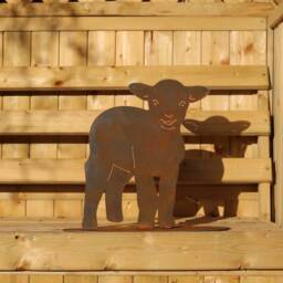 Rusty Metal Spring Lamb, Garden Decoration, Steel Anniversary Gift - thumbnail 3