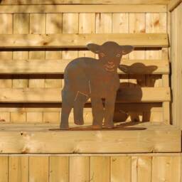 Rusty Metal Spring Lamb, Garden Decoration, Steel Anniversary Gift - thumbnail 1