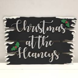 Personalised Christmas Driftwood Style Plaque - Hand-Painted Holiday Decor Family Sign - thumbnail 2