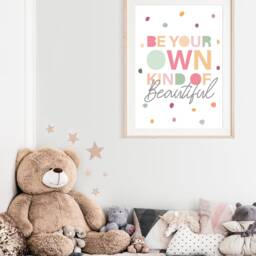 Girls Nursery Prints, Bedroom Pastel Wall Art, Playroom Motivational Positive Prints - thumbnail 3