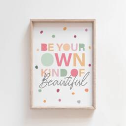 Girls Nursery Prints, Bedroom Pastel Wall Art, Playroom Motivational Positive Prints - thumbnail 1