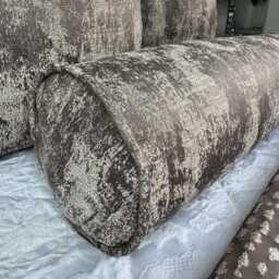Bronze Cream Bolster Cushion Ashley Wilde Curico Mole Designer Pillow 16x6 - thumbnail 2