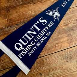 Quint's Fishing Charter Pennant Flag/Felt Flag Wall Hanging Banner Gallery Souvenir Jaws Brody Great White Shark Movie - thumbnail 3