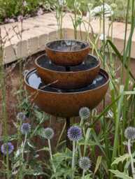 Large Rain Catcher Fountain - Rusty Garden Ornament For Outdoors Water Feature Bird Bath - thumbnail 1