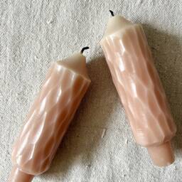 Sculptural Stoneware Candlestick Holder With Ceramic Chain - thumbnail 4