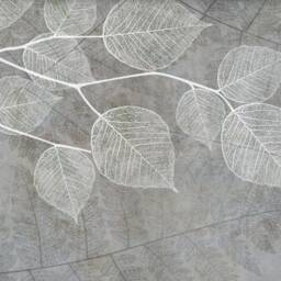 3D Leaf Texture Wallpaper, Grey Wall Mural - Peel & Stick - thumbnail 3