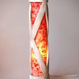Handmade Bamboo Table Lamp Nepali Paper, Exotic Decor, Lamp For Mom - thumbnail 2