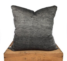 Clancy 100% European Woven Linen Pillow Gray - thumbnail 1