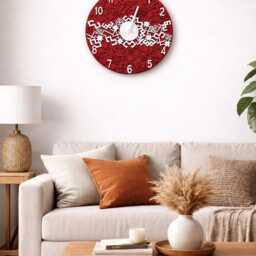 Latvian Ethnographic Wall Clock - Baltic Folk Wooden Decor - 11.8 - thumbnail 2