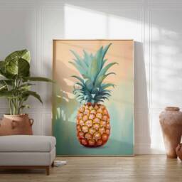 Food Print, Pineapple Kitchen Decor, Art, Wall Vintage Poster, Fruit Art - thumbnail 2