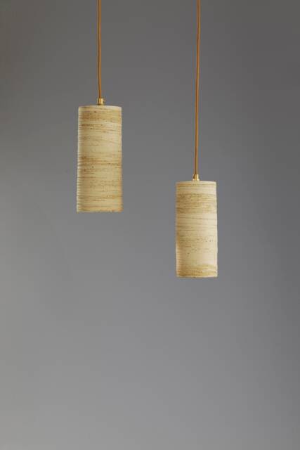 Minimalist Hanging Ceiling Light, Sleek Pendant Ceramic Light Fixture, Mid Century Modern, Lake House Decor - Cylinder 200 - image 1