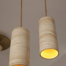 Minimalist Hanging Ceiling Light, Sleek Pendant Ceramic Light Fixture, Mid Century Modern, Lake House Decor - Cylinder 200 - thumbnail 4