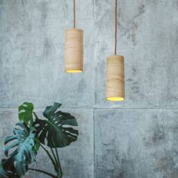 Minimalist Hanging Ceiling Light, Sleek Pendant Ceramic Light Fixture, Mid Century Modern, Lake House Decor - Cylinder 200 - thumbnail 2