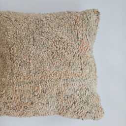 Moroccan Wool Cushion Cover, Handmade Berber Pillow, Multicoloured Vintage Rug Cushion, Tribal Throw 20''x20''/53x50 cm - thumbnail 2