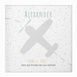 Little Adventurer Baby Personalized Sign, Multiple Backgrounds, Four Frame Finishes, Children, Birth Record, Nursery, Airplane - thumbnail 3