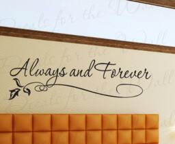 Always & Forever Bedroom Family Pictures Marriage Wedding Living Room Quote Lettering Decor Sticker Art Vinyl Wall Decal Decoration L16 - thumbnail 1