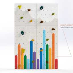 Rock Climbing Wall - Wooden Indoor Play For Kids Room - Colorful Light Rainbow Design, Custom Made, Holds Included - thumbnail 2