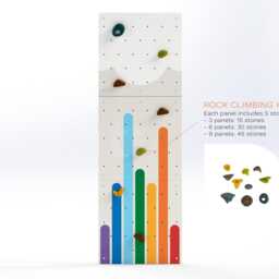 Rock Climbing Wall - Wooden Indoor Play For Kids Room - Colorful Light Rainbow Design, Custom Made, Holds Included - thumbnail 3
