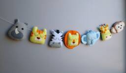 Handmade Safari Animal Garland Wool Blend Felt Nursery Decor