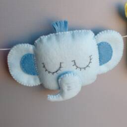 Handmade Safari Animal Garland Wool Blend Felt Nursery Decor - thumbnail 4
