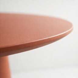 Japandi Terracotta Round Dining Table Modern Minimalist Design - thumbnail 2