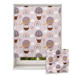 Rainbows & Balloons Roller Blind, Children's Made To Measure, Hot Air Balloon Roller Blind For Nursery