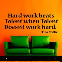 Quote Wall Decals Tim Notke Decal Vinyl Sticker Work Hard Beats Talent When Doesn't Bedroom Na310