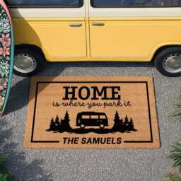 Home Is Where You Park It Custom Camper Doormat - Camping Gifts Family Name Decor Personalized Gift Choose Your Van - thumbnail 2