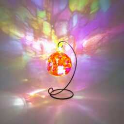 Aurora Borealis Glass Candle Holder - Hand Painted Decorative Tealight - thumbnail 1
