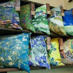 Van Gogh Irises Linen Cushion Cover, Vintage Style Pillow - thumbnail 4