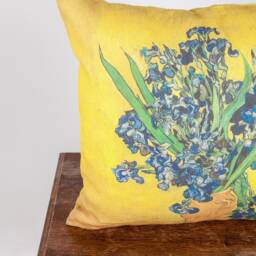 Van Gogh Irises Linen Cushion Cover, Vintage Style Pillow - thumbnail 2
