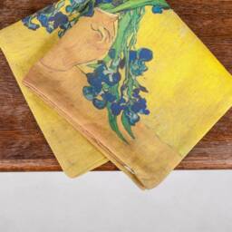 Van Gogh Irises Linen Cushion Cover, Vintage Style Pillow - thumbnail 3