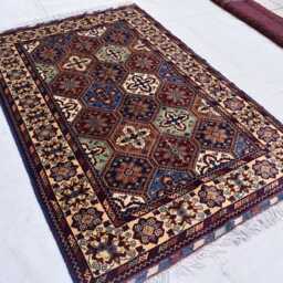 Handmade Afghan Kashi Wool Rug Tribal Geometric Bukhara Design - 5.4x3.5 Ft - thumbnail 2