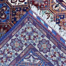 Handmade Afghan Kashi Wool Rug Tribal Geometric Bukhara Design - 5.4x3.5 Ft - thumbnail 4
