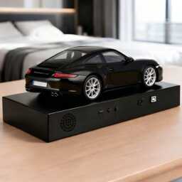 Porsche 911 S Metal Model Car Alarm Clock - Realistic Engine Sound, Black Edition - thumbnail 2