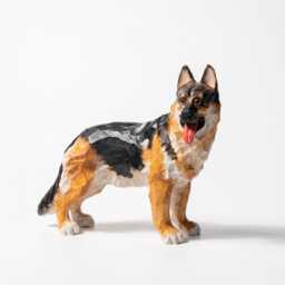 Loyal Hand Carved Wooden German Shepherd Figurine, Rustic Dog Sculpture Pet Memorial Art, Unique Gift For Lover - thumbnail 3