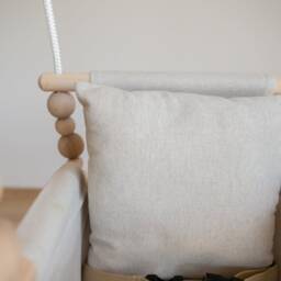 Baby Swing, Indoor Schaukel, Spielzeug, Balan??oire, Fabric High Back Babygift, First Birthday Gift, Handmade Christening Gift Natural - thumbnail 4