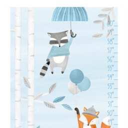 Woodland Growth Chart - Fabric Wall Decal Blue Mej - thumbnail 4