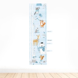 Woodland Growth Chart - Fabric Wall Decal Blue Mej - thumbnail 1