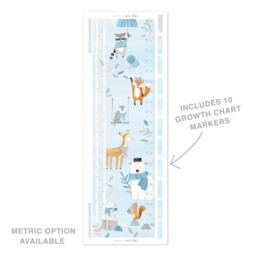 Woodland Growth Chart - Fabric Wall Decal Blue Mej - thumbnail 2