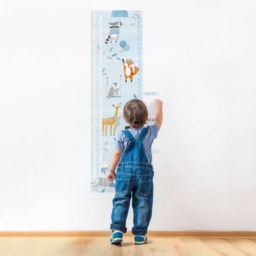 Woodland Growth Chart - Fabric Wall Decal Blue Mej - thumbnail 3