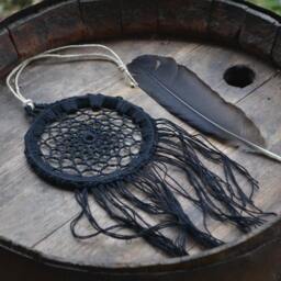 Black Dream Catcher, Crochet Dreamcatcher, Boho Home Decor, Black Doily Wall Hanging - thumbnail 3