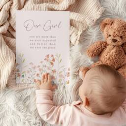 Our Girl Wildflower Print Baby Nursery Decor, Floral Poster - thumbnail 2